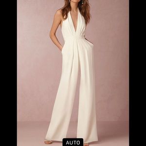 Bella Valentina Giovanni Ivory Halter Jumpsuit